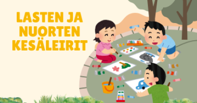 Kuvituskuva, jossa lukee Lasten kesäleiri