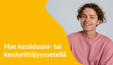 Hae kesduuni- tai kesäyrittäjyysseteliä