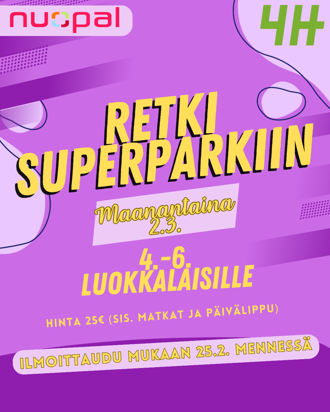 Mainos Superparkin retkestä