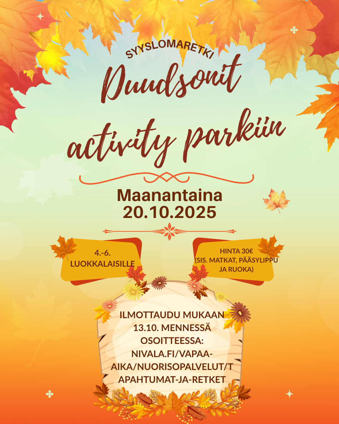 Mainos duudsonit activity parkiin