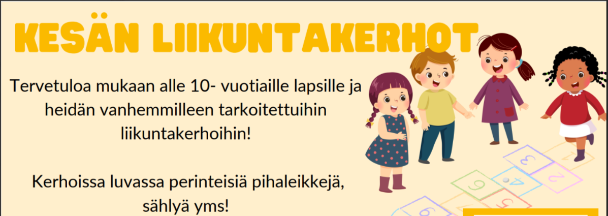 Mainoskuva perheiden liikuntakerhosta